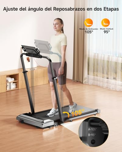 Detalle de Toputure 6 en 1 Cinta de Correr Plegable: altura e inclinación ajustables para casa u oficina