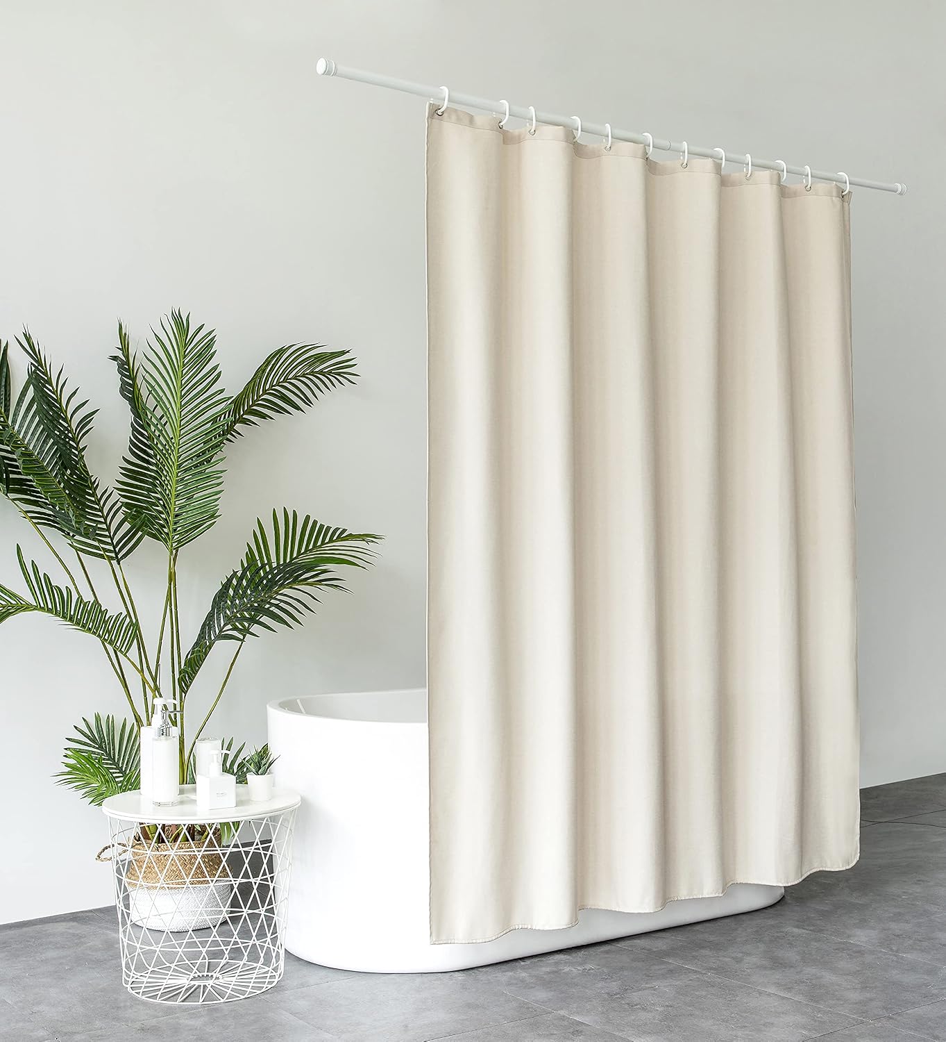 Detalle de Votoko B08-322 douchegordijn 180 x 200 cm, beige polyester, waterafstotend