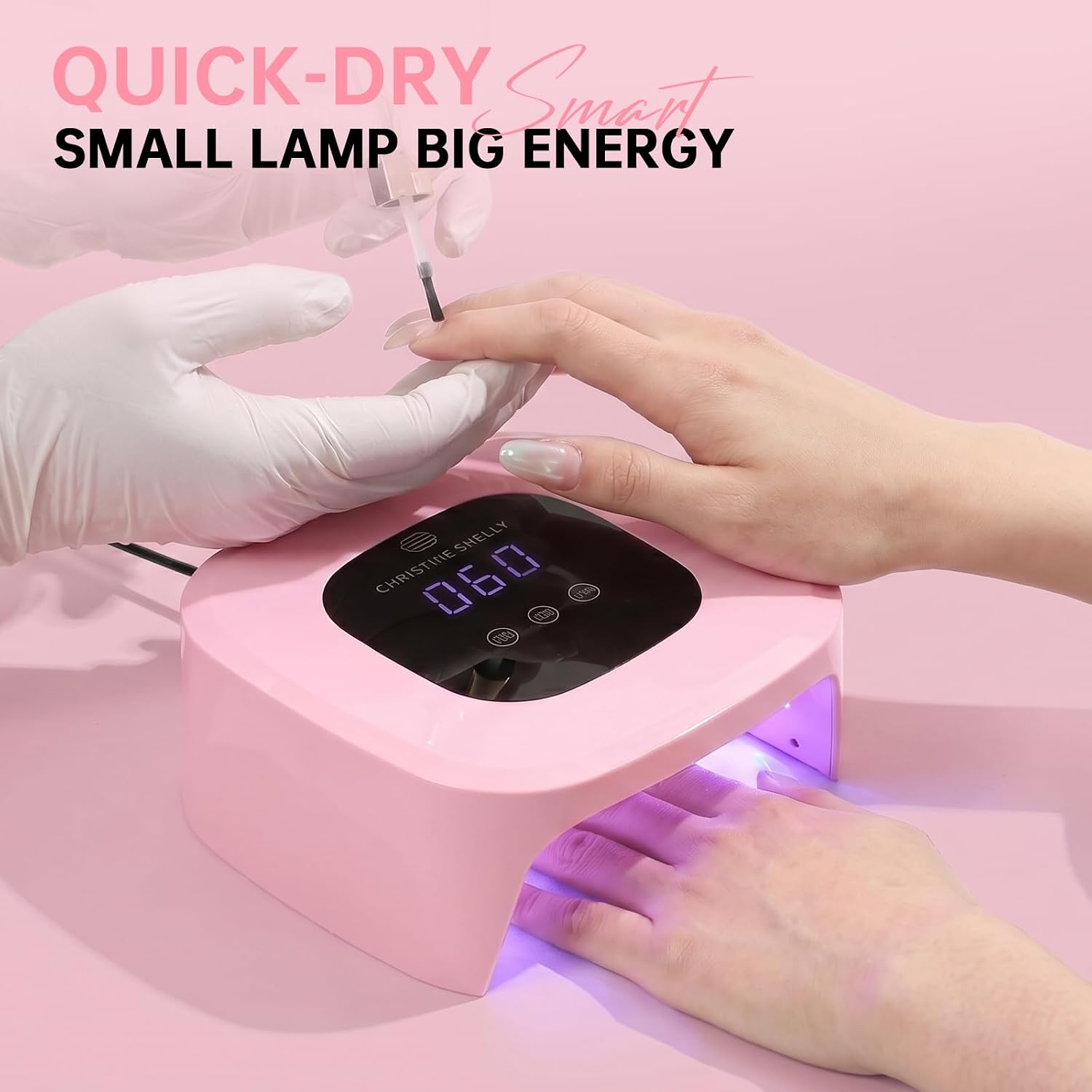 Detalle de Gel Nail Lamp 48W Fast Curing LED Nail Dryer with Auto Sensor and Display – Sparkly 3 Timer for Home DIY
