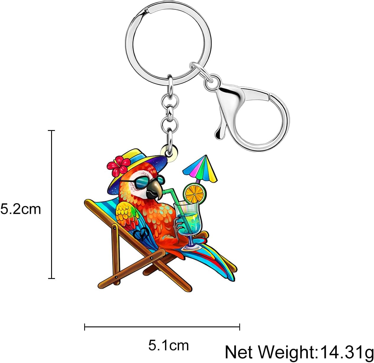 Thumbnail 4 de NEWEI Parrot Acrylic Keychain