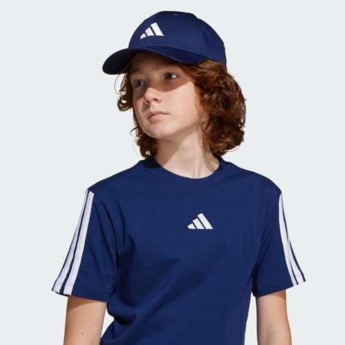 Detalle de ADIDAS Bambini Essentials 3 Stripes T-Shirt Dark Blue/White 15-16 Years