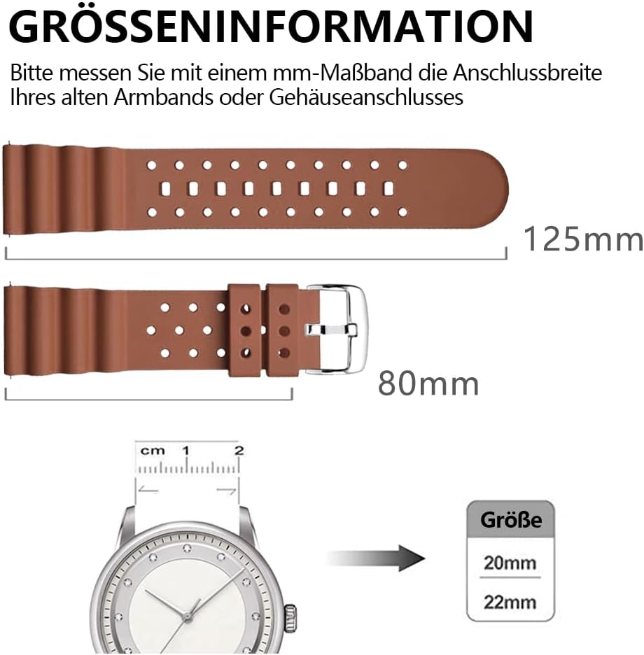 Thumbnail 3 de SZYXMY Quick-Release Taucherarmband aus Fluorkautschuk (20/22 mm) mit Edelstahl-Schließe