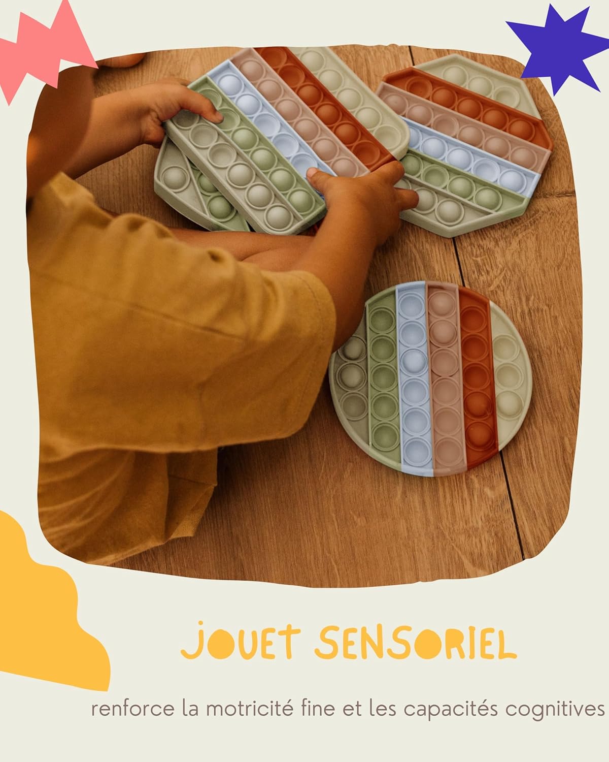 Detalle de Pop on It pour Les Enfants | Set Cadeau 4 pièces Pastel Pop Bubble – Poppets en Silicone Haute Qualité