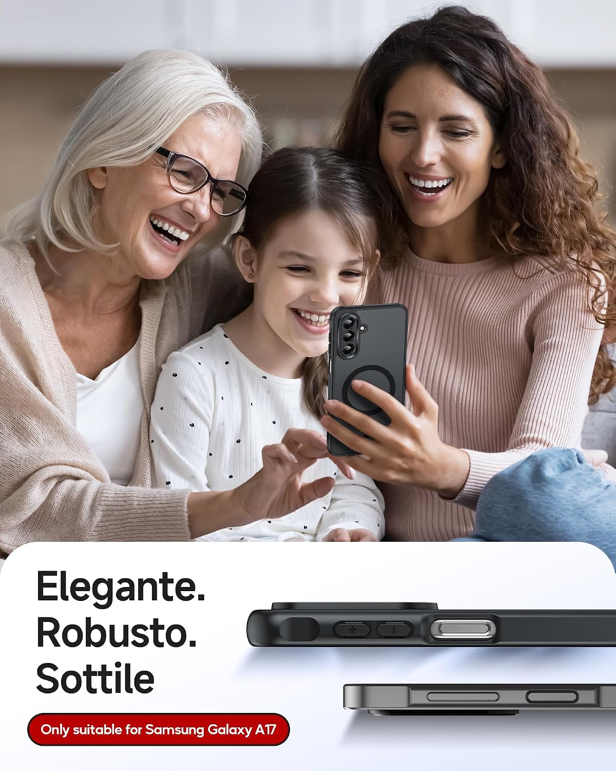 Detalle 2 de LeYi Cover Magnetica per Samsung Galaxy A17 5G con 2 Vetri Temperati: protezione affidabile e stile opaco