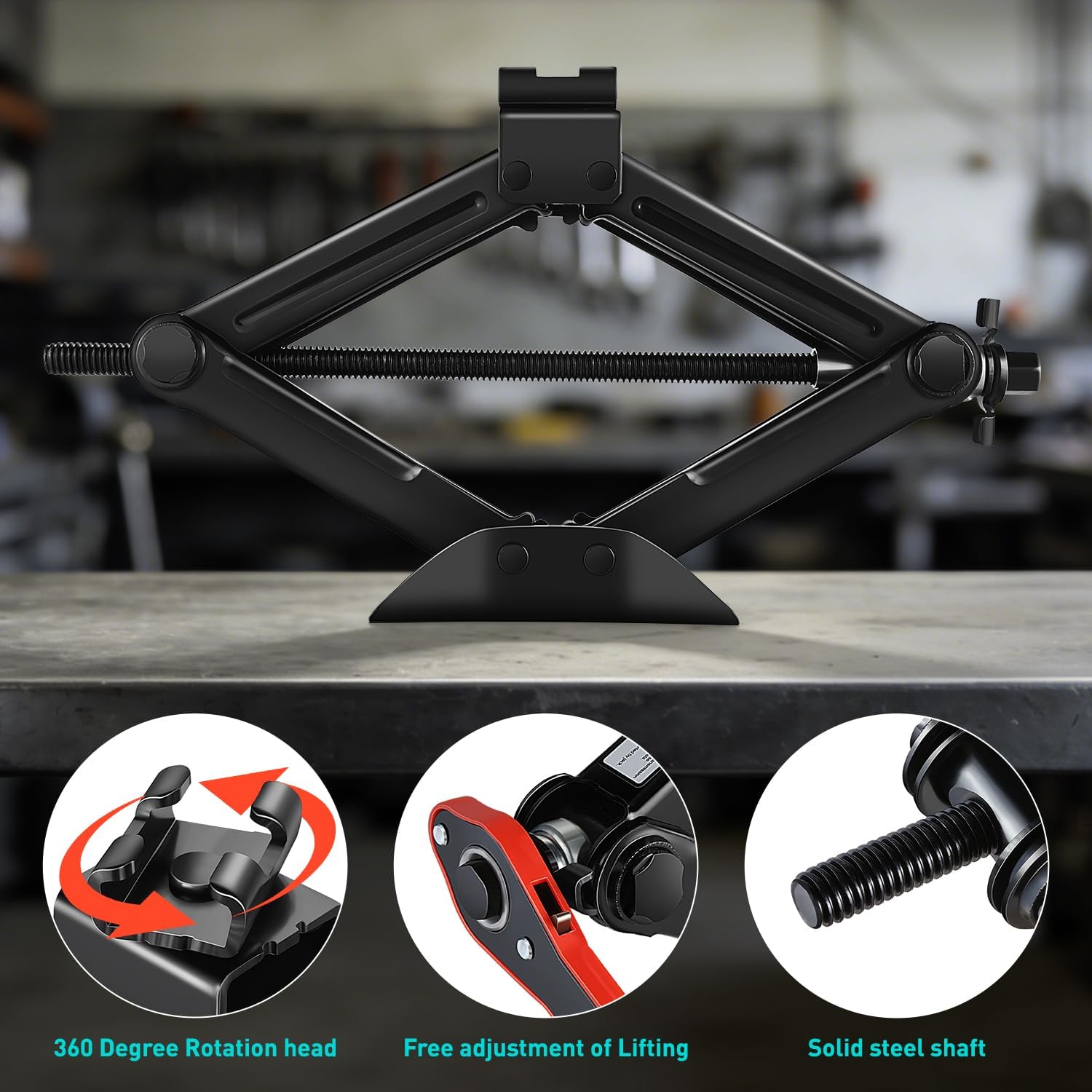 Thumbnail 5 de DNA Motoring Scissor Jack, 1.5-Ton Capacity