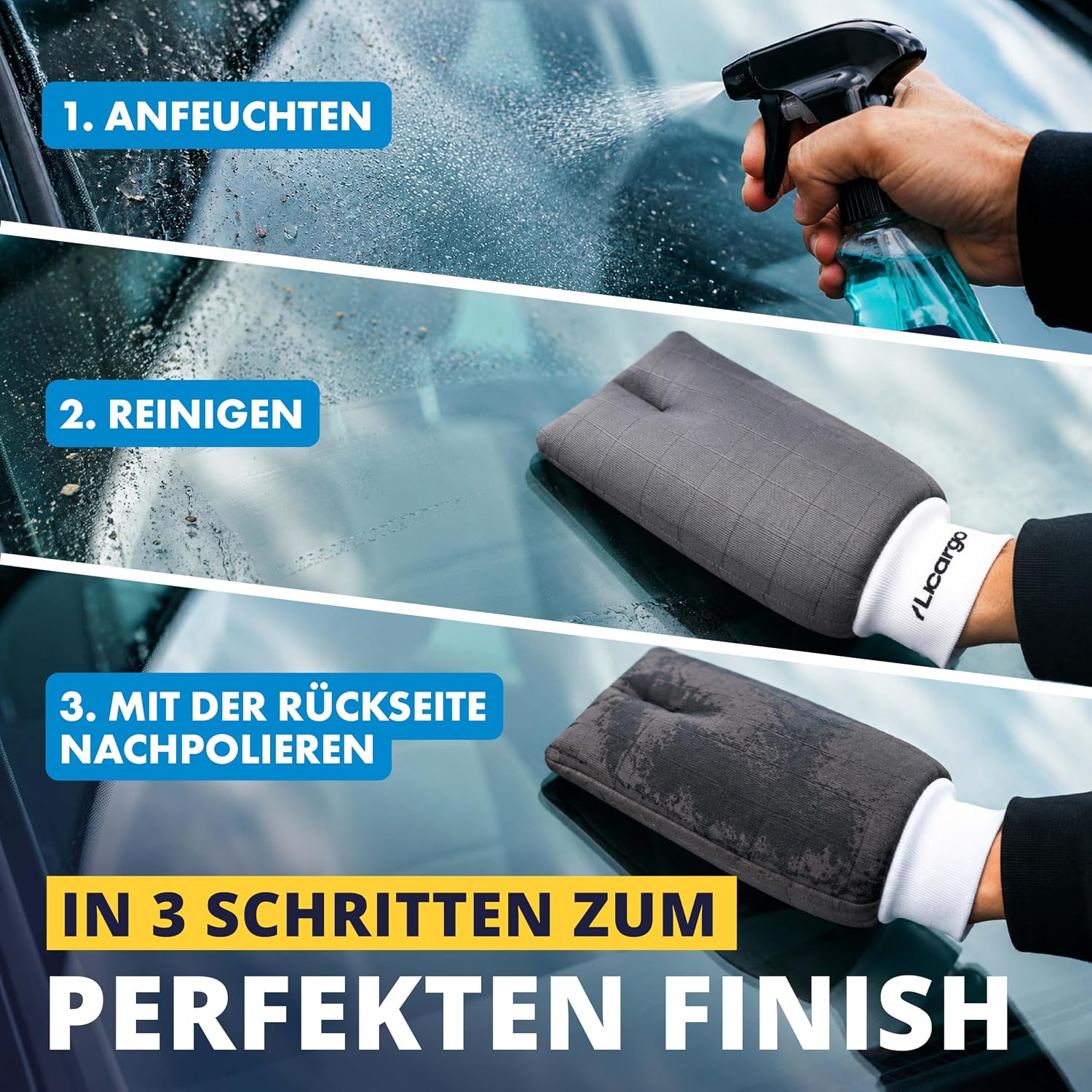 Thumbnail 4 de LICARGO Carbon Handschuh für streifenfreie Scheiben