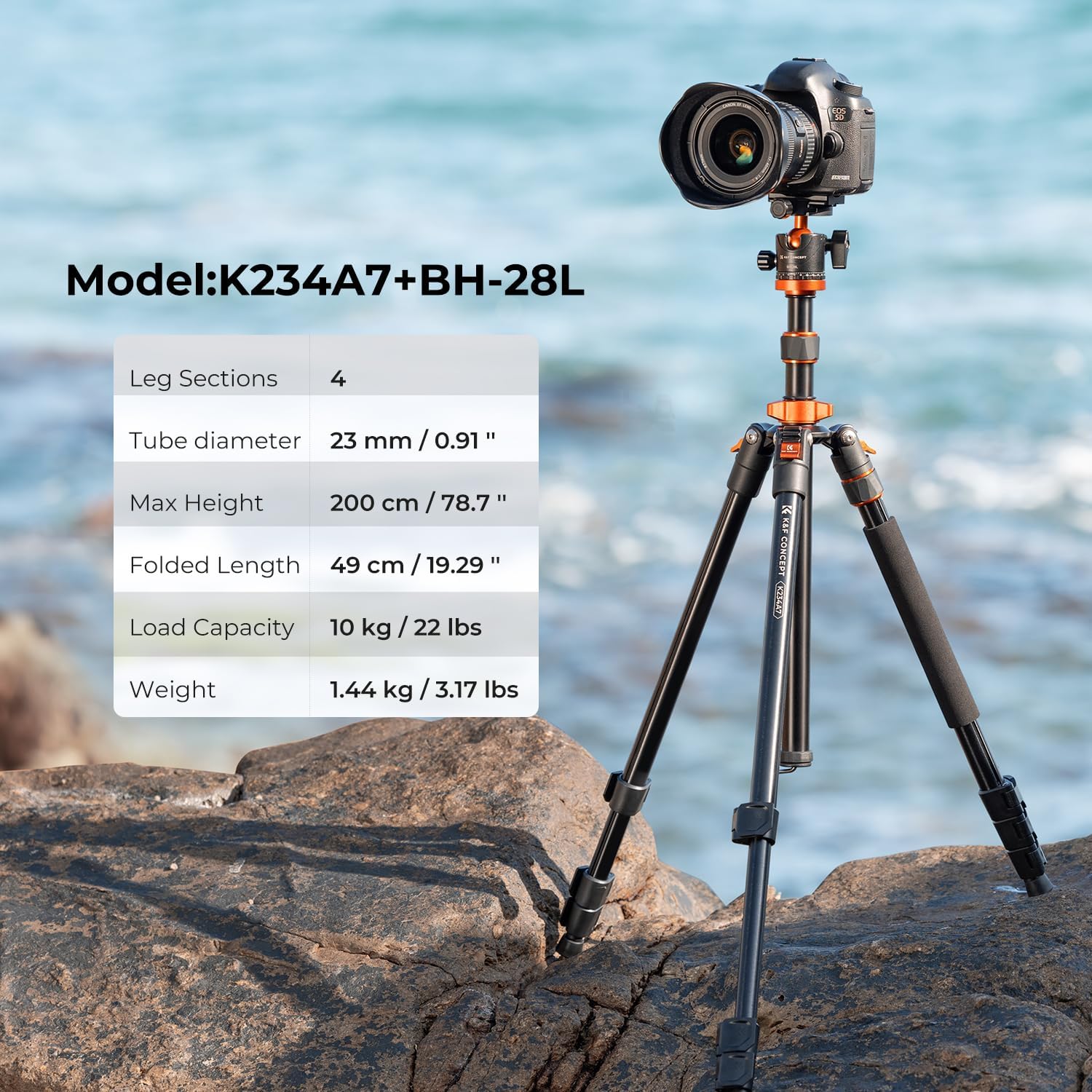 Thumbnail 4 de K&F CONCEPT O234A7 Camera tripod 79"