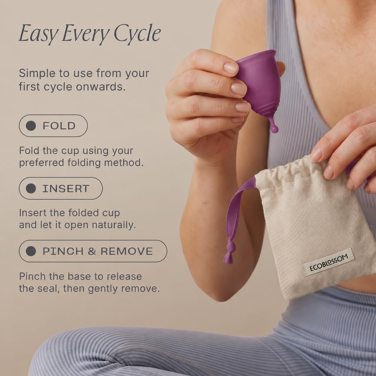 Thumbnail 4 de EcoBlossom Reusable Menstrual Cup Set – 2 Large Medical-Grade Silicone Cups