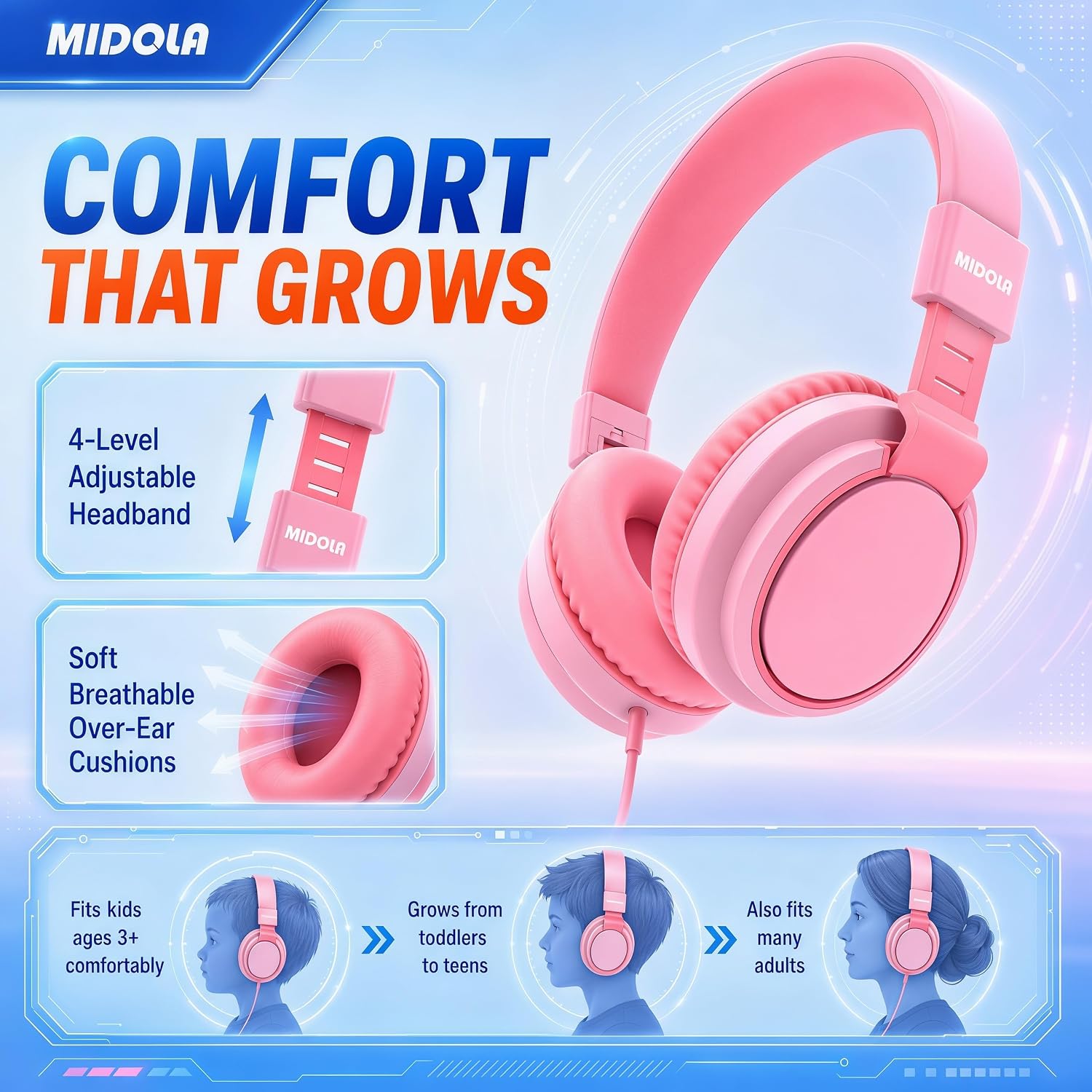 Thumbnail 6 de Midola Kids Headphones with 85/94dB Volume Limit
