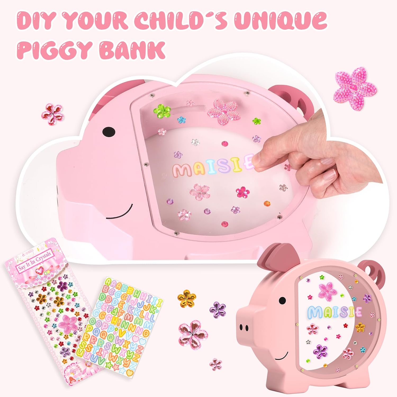 Thumbnail 5 de Summidate Pink Piggy Bank 9.5 in 🐷