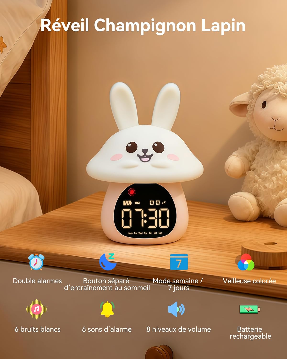 Detalle 2 de Yiliaw Réveil éducatif pour Enfants 2000 mAh 🕒