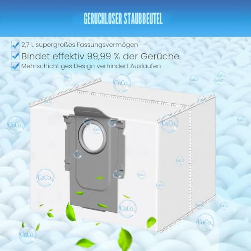 Detalle 2 de Furnetra Zubehörset für Roborock S7 MaxV Ultra / S7 Pro Ultra – Komplettpaket mit 2 Hauptbürsten, 4 Filtern und mehr