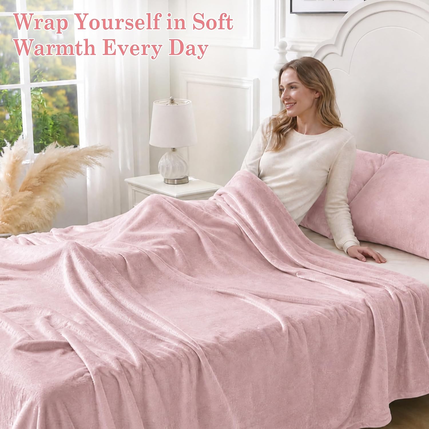 Thumbnail 6 de Viviland VSHTPINKQ Plush Microfleece Queen Sheet Set, Pink, 200 GSM