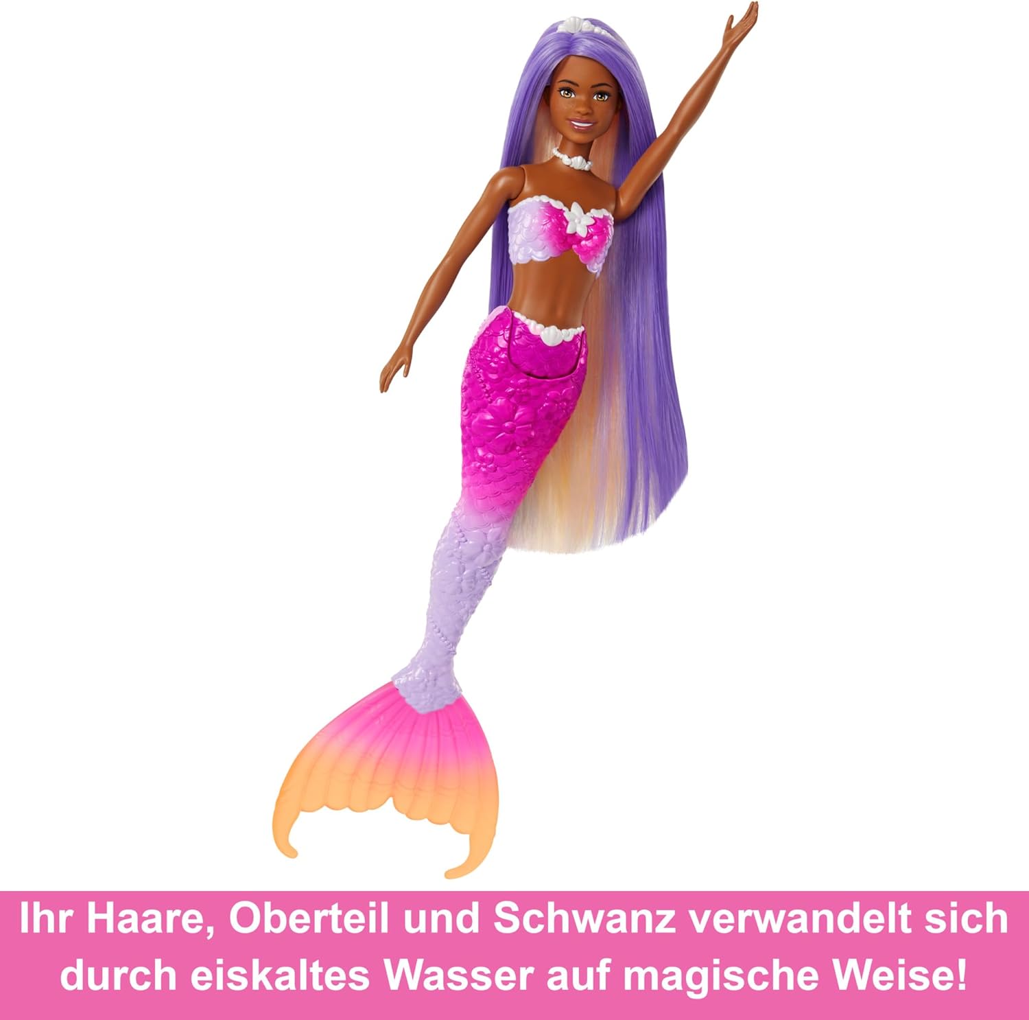 Thumbnail 3 de BARBIE Meerjungfrau-Puppe HRP98 – Farbwechseleffekt, 19 cm, inkl. Delfinfreund und Accessoires