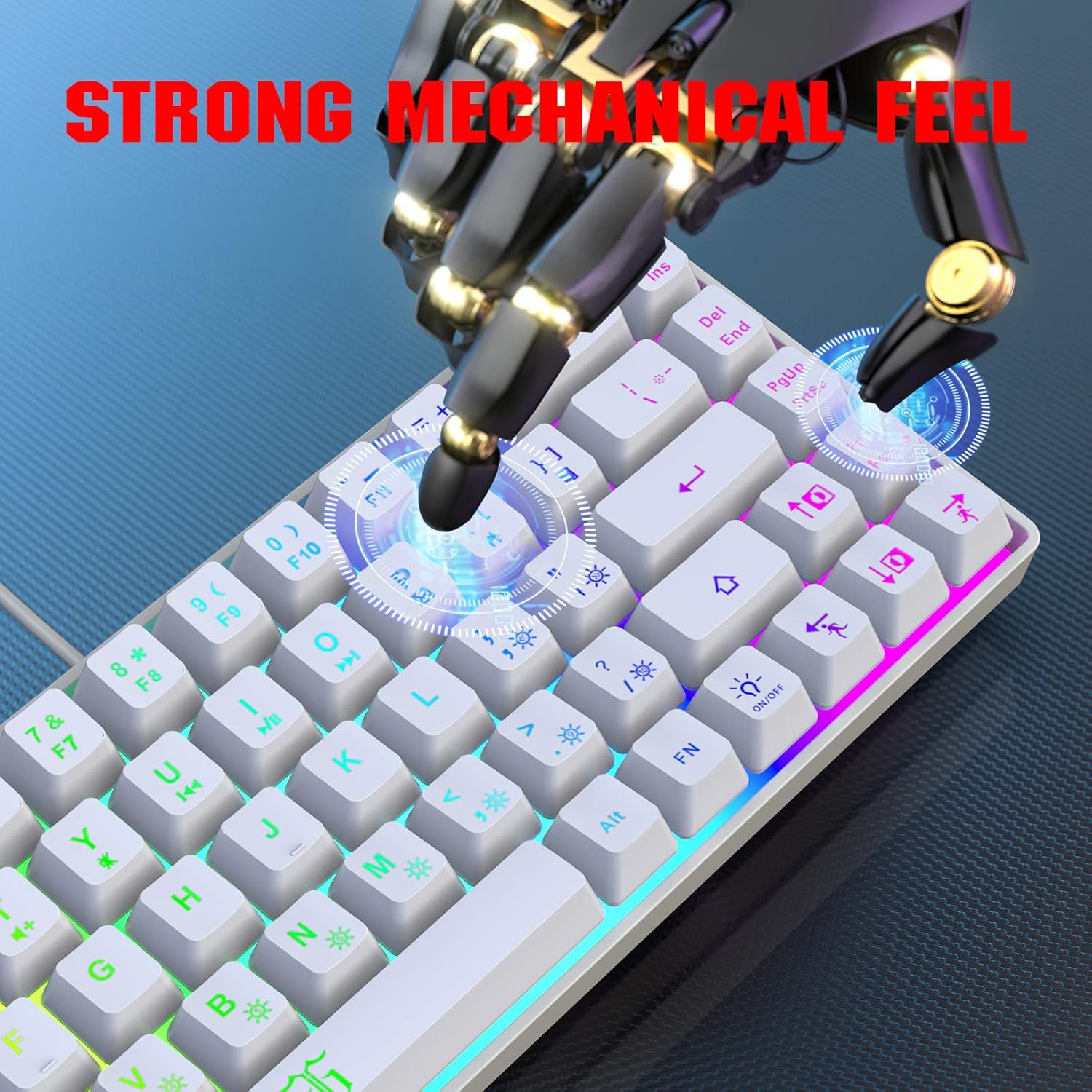 Thumbnail 5 de Snpurdiri K68 Gaming-Tastatur im 60%-Format (weiß, 68 Tasten)