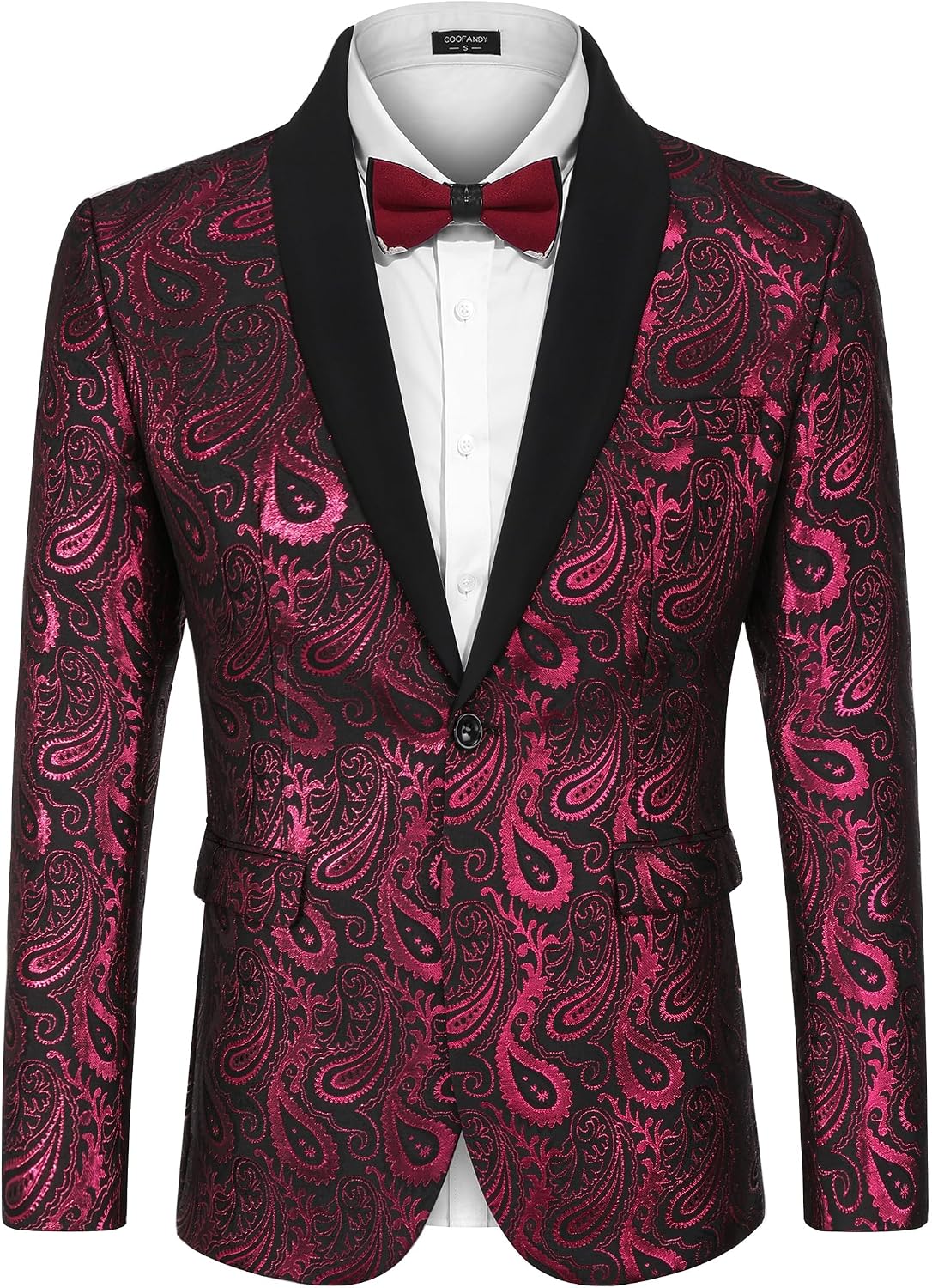 Thumbnail 6 de COOFANDY Floral Paisley Shawl Lapel Tuxedo Jacket