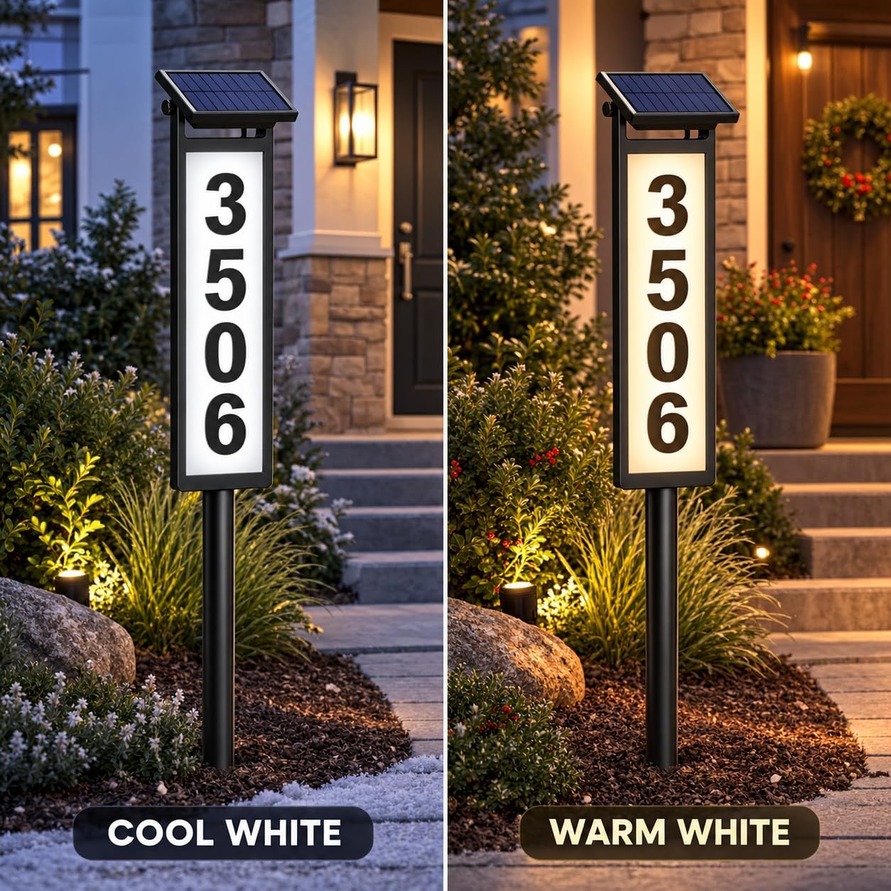 Detalle 2 de Eyrosa OSA010 Solar Address Sign, Aluminum LED Numbers with Two Light Modes
