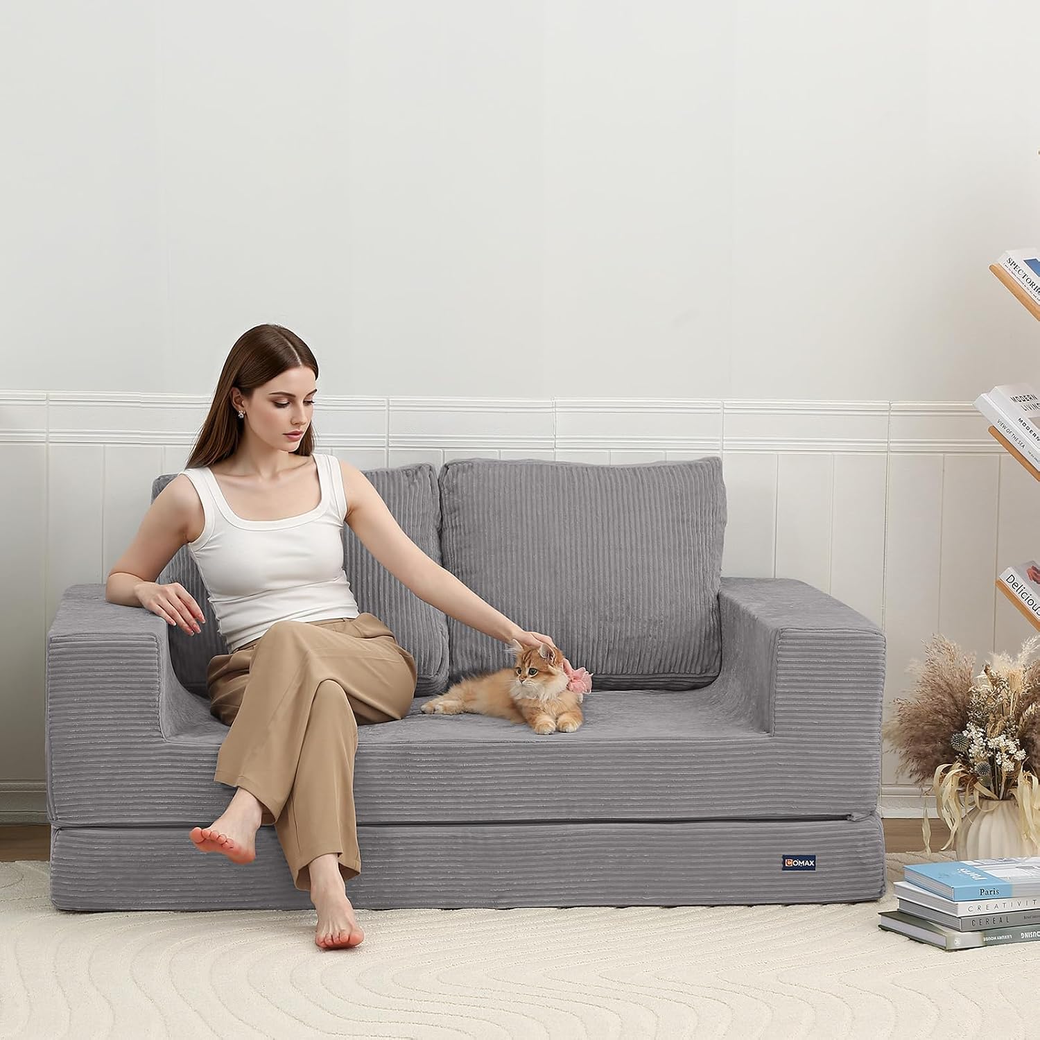 Thumbnail 2 de COMAX 4-in-1 Futon Sofa Bed: Space-Saving Convertible Couch for Small Living Spaces