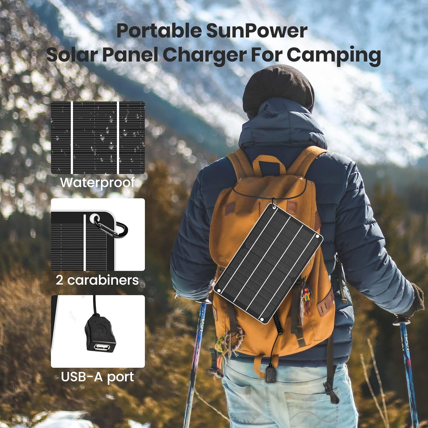 Thumbnail 2 de FlexSolar USB Solar Panel 6W 5V Portable Charger — Waterproof, Lightweight and Durable