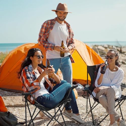Detalle de SILKLUMO Campingstuhl für Erwachsene – robuster Klappstuhl im Doppelpack