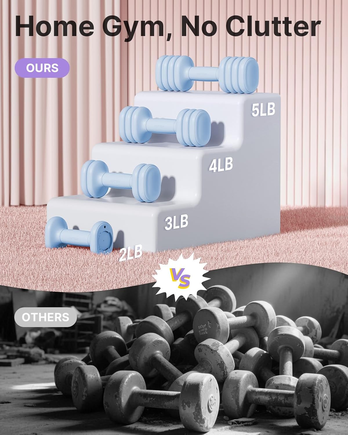 Detalle 2 de YOTTOY Adjustable Dumbbell Set 2–5 lb 🏋