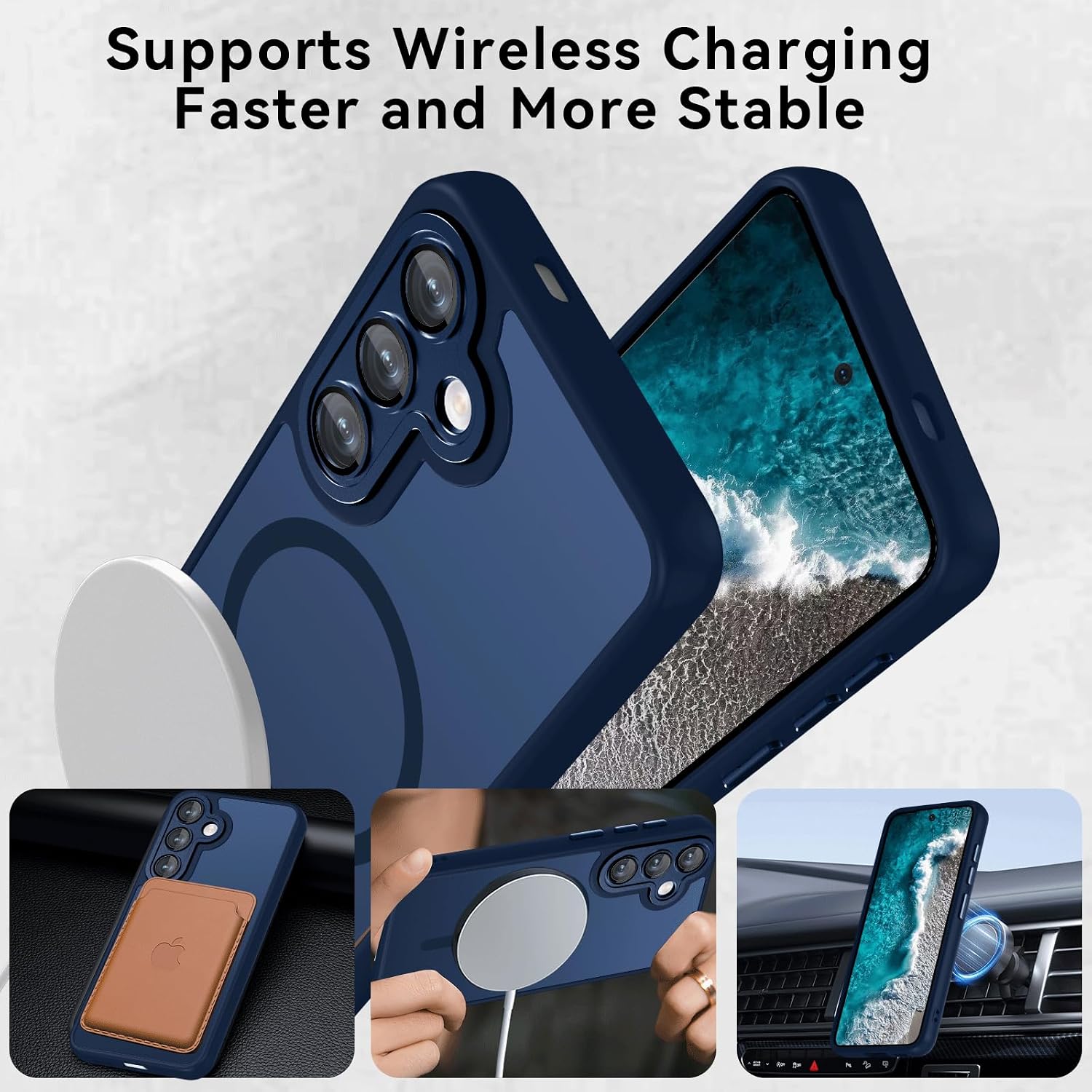 Thumbnail 2 de Magnetica Cover per Samsung Galaxy S24 FE: custodia trasparente opaca con supporto MagSafe