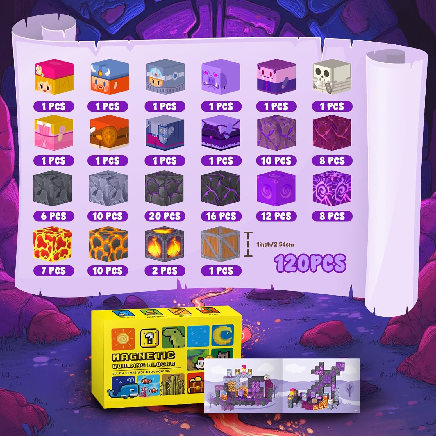 Detalle de Mini Magnetic Blocks Travel Toys für Kinder 3–8, 35 Teile im Etui – Magnetbausteine für unterwegs