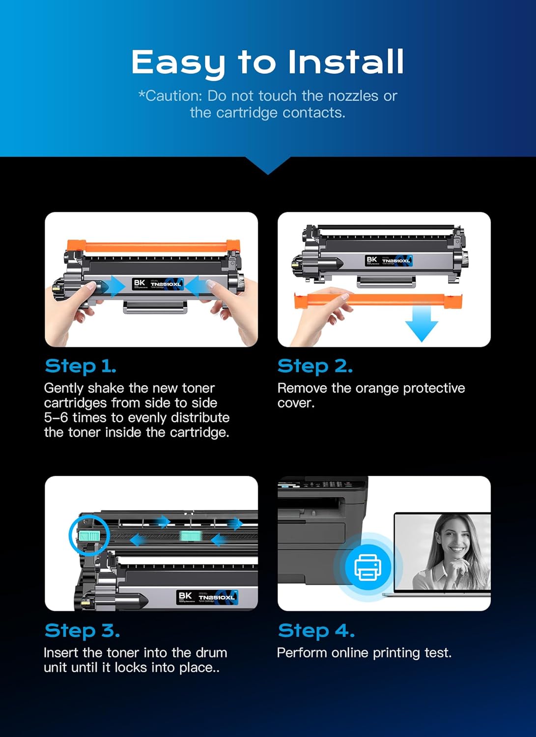 Thumbnail 6 de Cartouche de Tóner Quark TN2510XL (2 noir) – Compatible Brother HL-L2400DW et MFC-L/ DCP-L compatibles