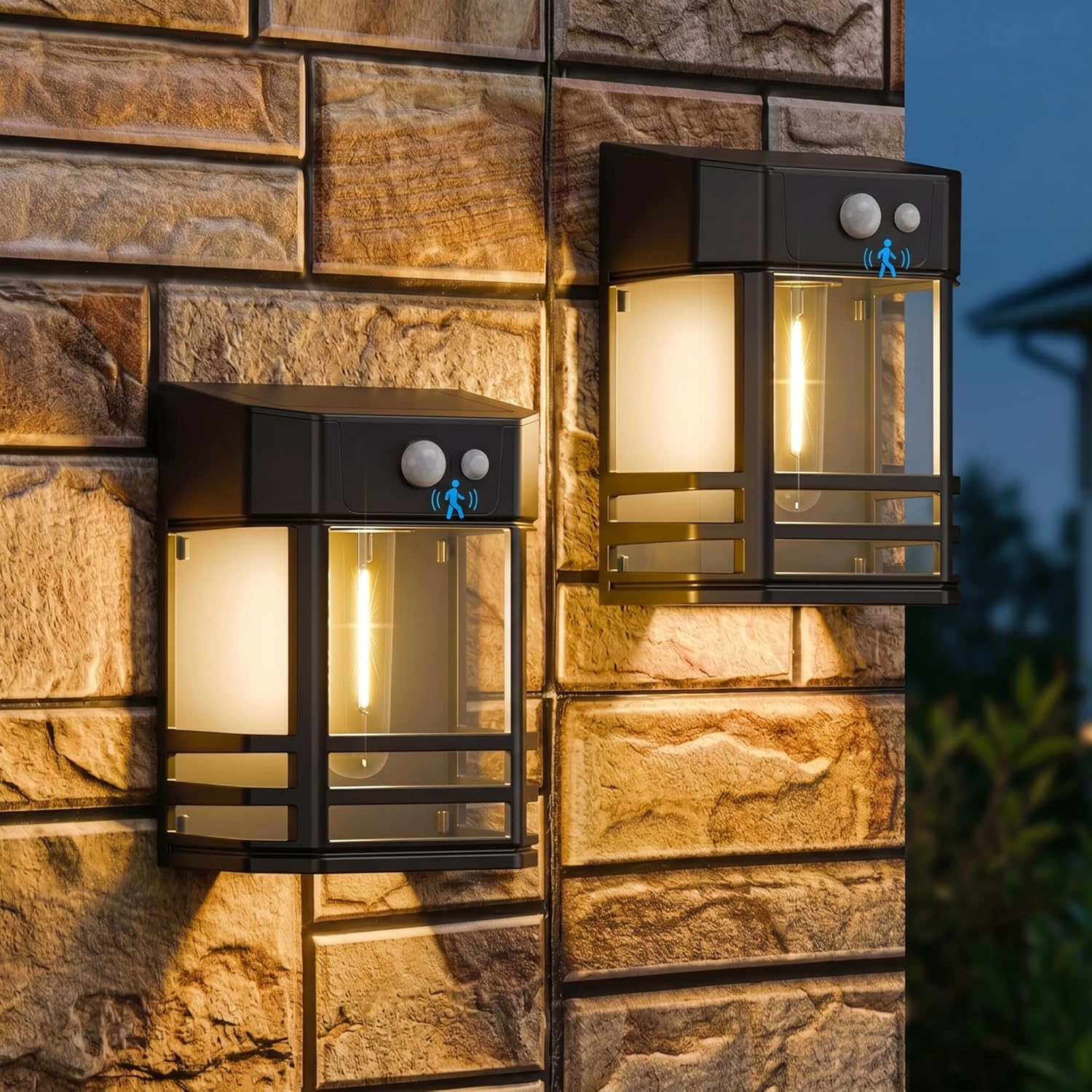 Detalle de btfarm Solar Fence Lights 2 Pack, 3 Modes