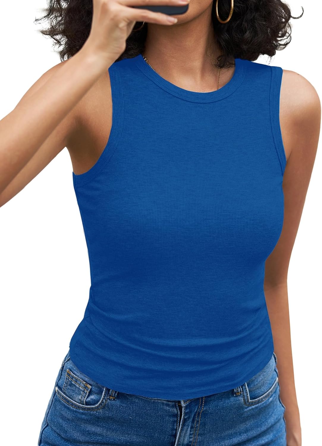 Thumbnail 6 de Aottori Damen Slim-Fit Tanktop mit Rundhalsausschnitt – gerippt, weich & stretchig