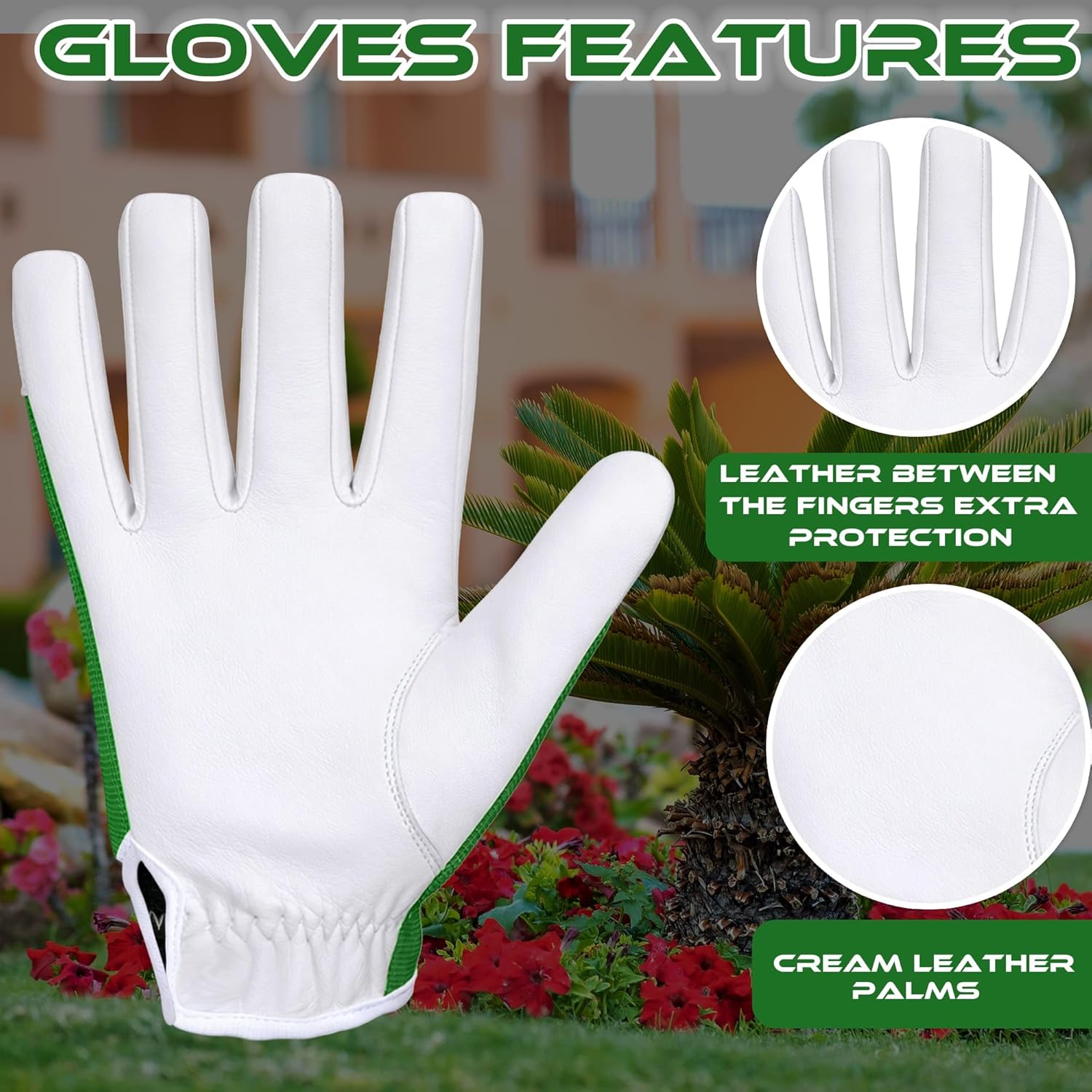 Detalle 2 de WFX Guantes de cuero para jardinería M