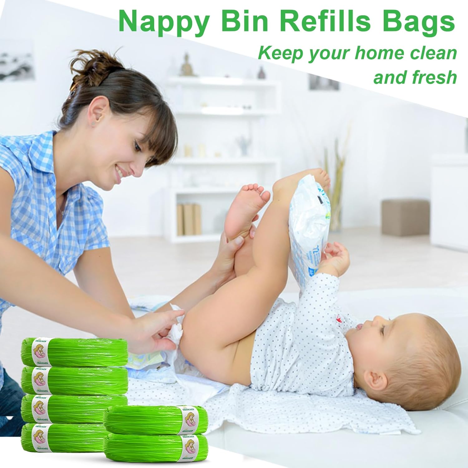 Thumbnail 4 de Tommee Tippee Nappy Bin Refills 9 pack 7 m