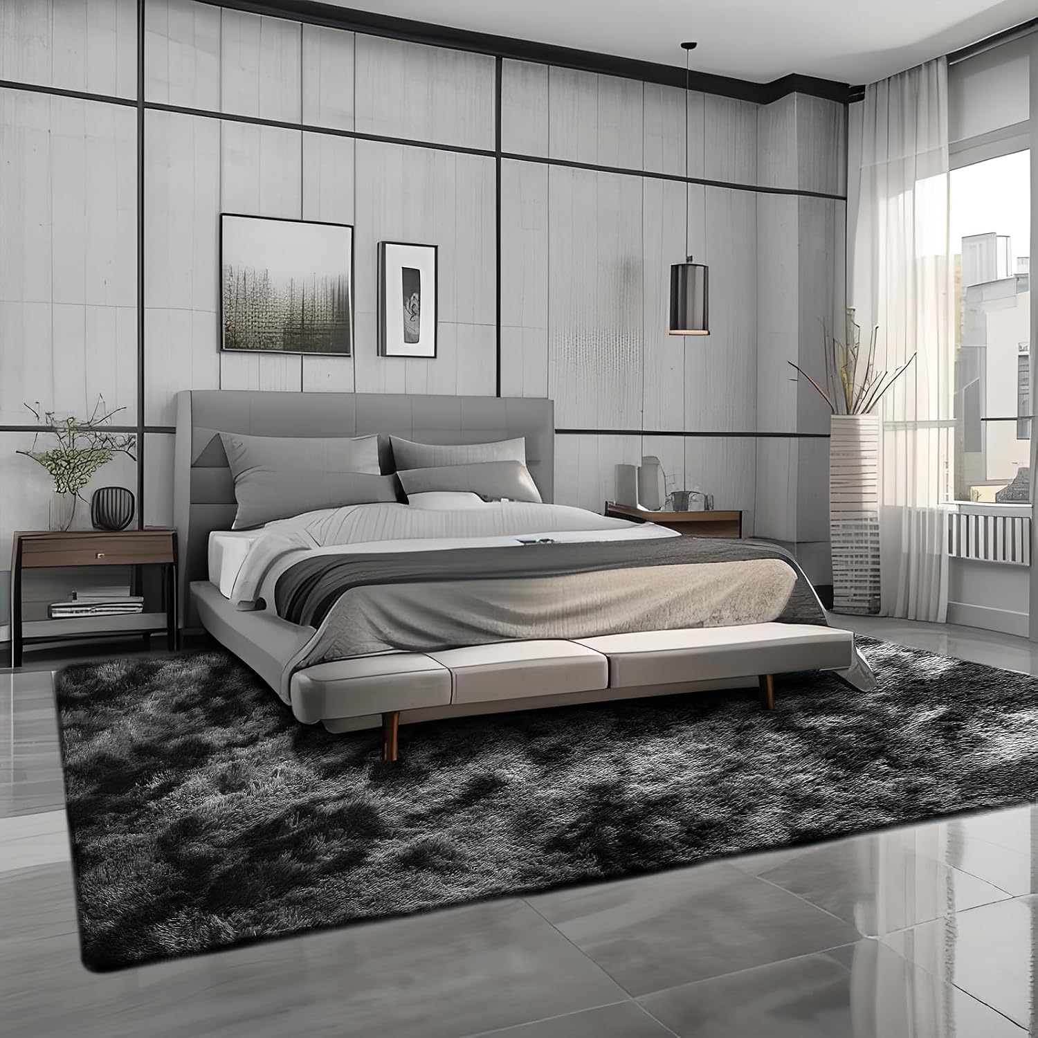 Thumbnail 5 de LNZHAO Rugs Living Room 160x230cm shaggy rug