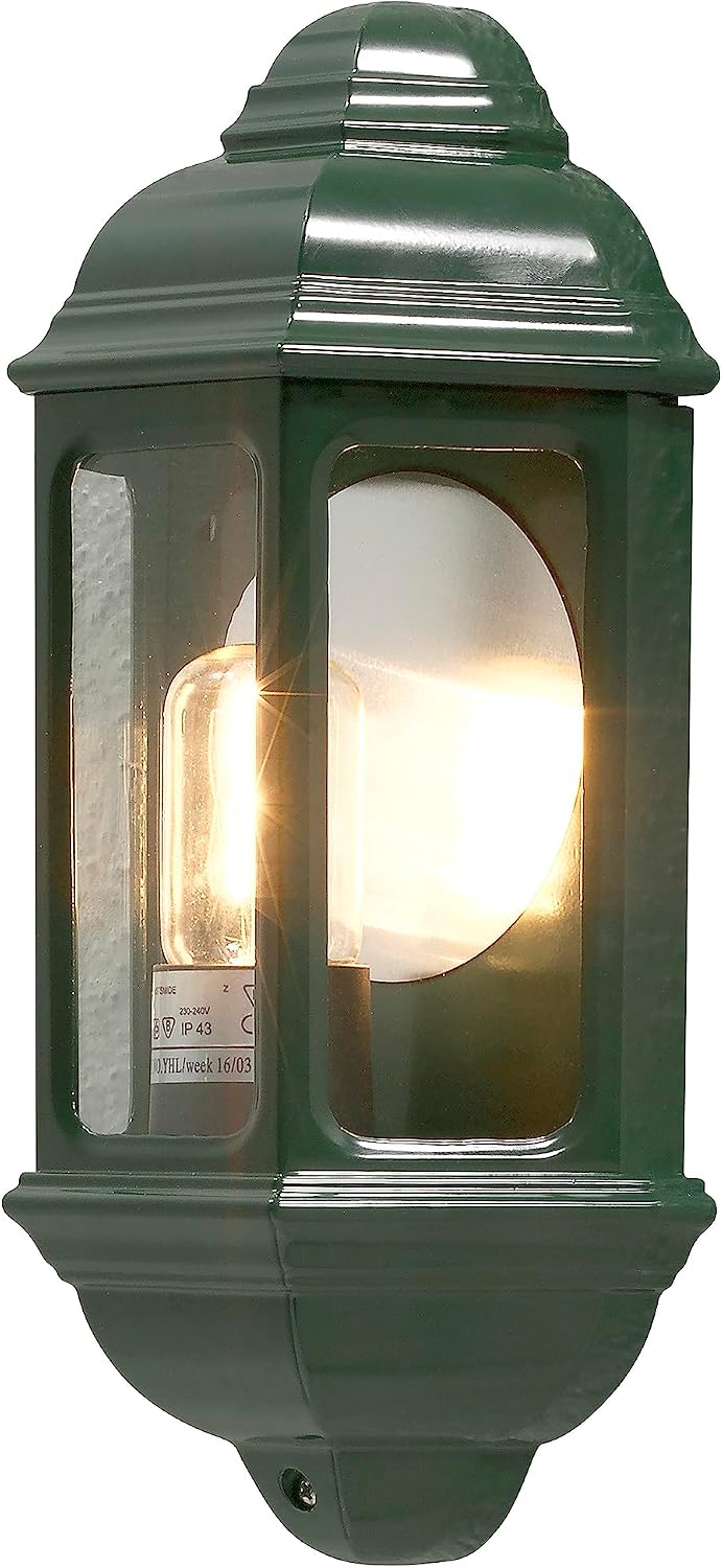 Detalle de Konstsmide Cagliari Flush – zielona lampa ścienna zewnętrzna E27, IP43