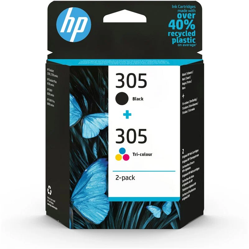 Detalle de HP 305 Cartucho de tinta original pack negro/tricolor 🖨
