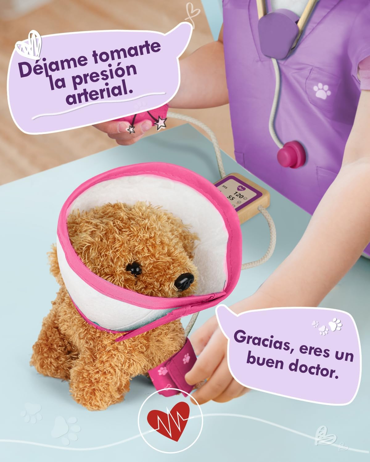 Detalle de Maletin Medico Juguete Veterinario Rosa 21 piezas