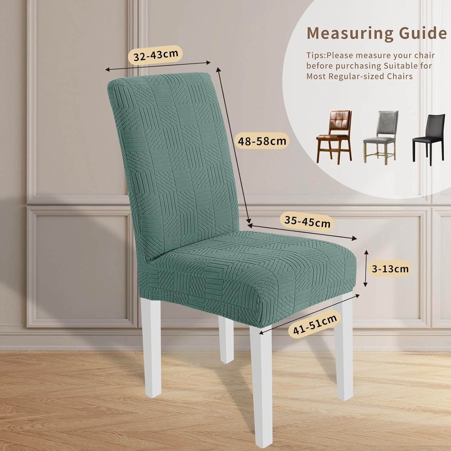 Thumbnail 1 de Ystyle Housse De Chaise 6 Pièces – Housse Chaise Salle À Manger Élastique et Lavable – Vert Clair