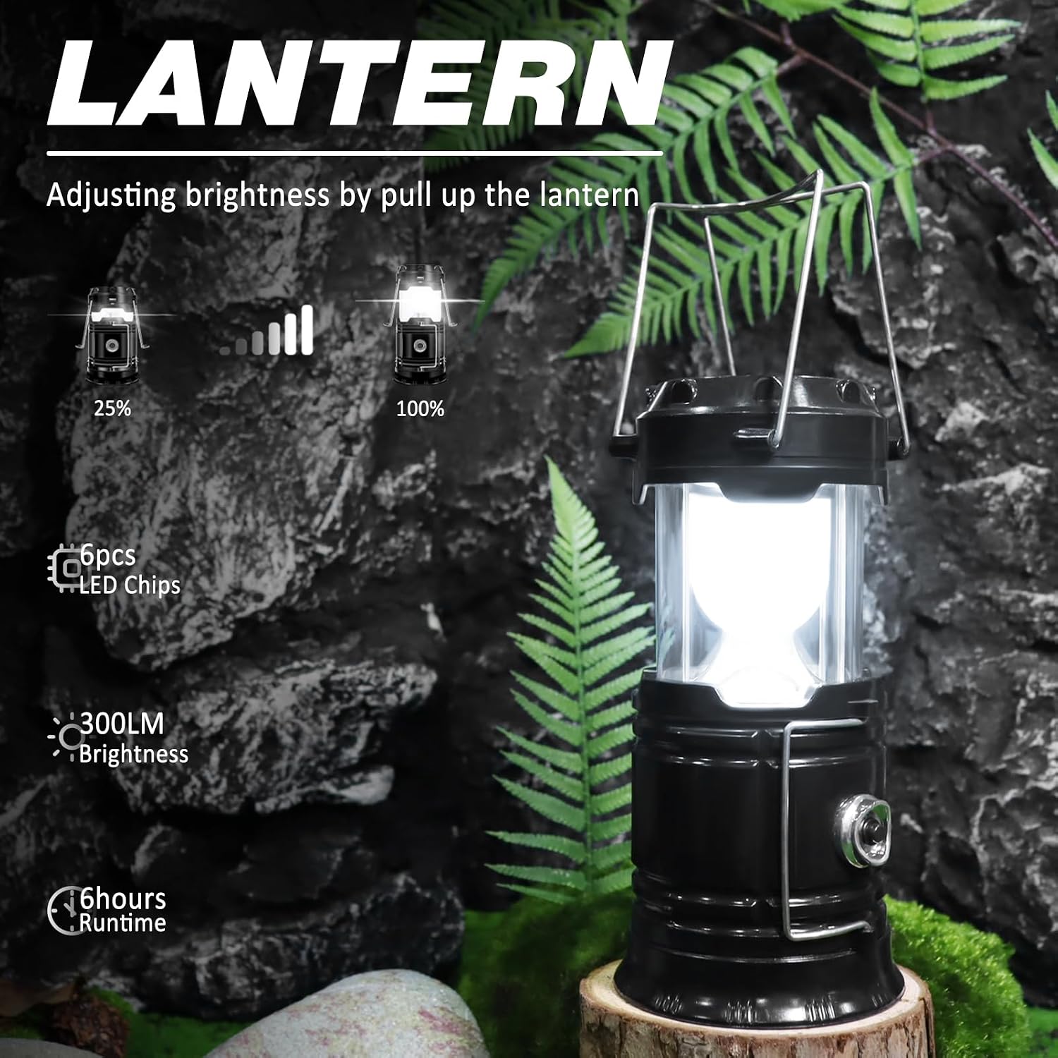 Detalle 2 de DIBMS PEC00592x4-DI 4-Pack Solar Camping Lanterns, 300-Lumen LED