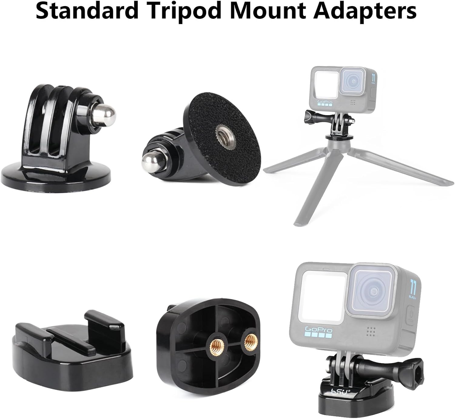 Thumbnail 2 de HSU Grab Bag Basic Camera Mount Kit (14-IN-1) for GoPro – quick release buckle mount, extension arms and 1/4 adapter