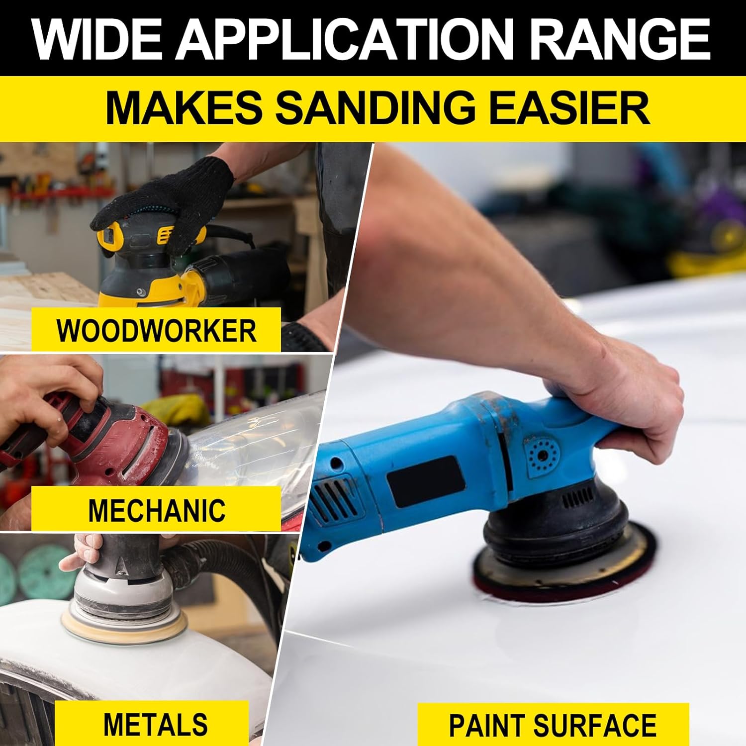 Thumbnail 5 de Sruhrak 150mm Hook-and-Loop Sanding Discs (6 inch), 100 Pack, Assorted Grits