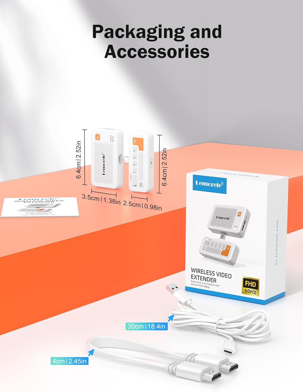 Thumbnail 5 de Lemorele Wireless USB C Transmitter 50M