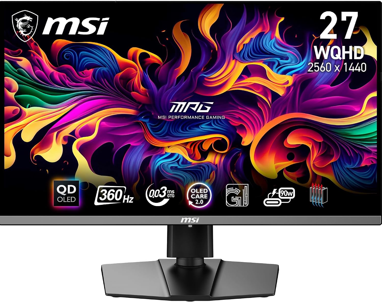 Detalle de MSI MPG 271QRX QD-OLED 26,5" WQHD (360 Hz) écran gaming avec KVM et USB-C 90 W