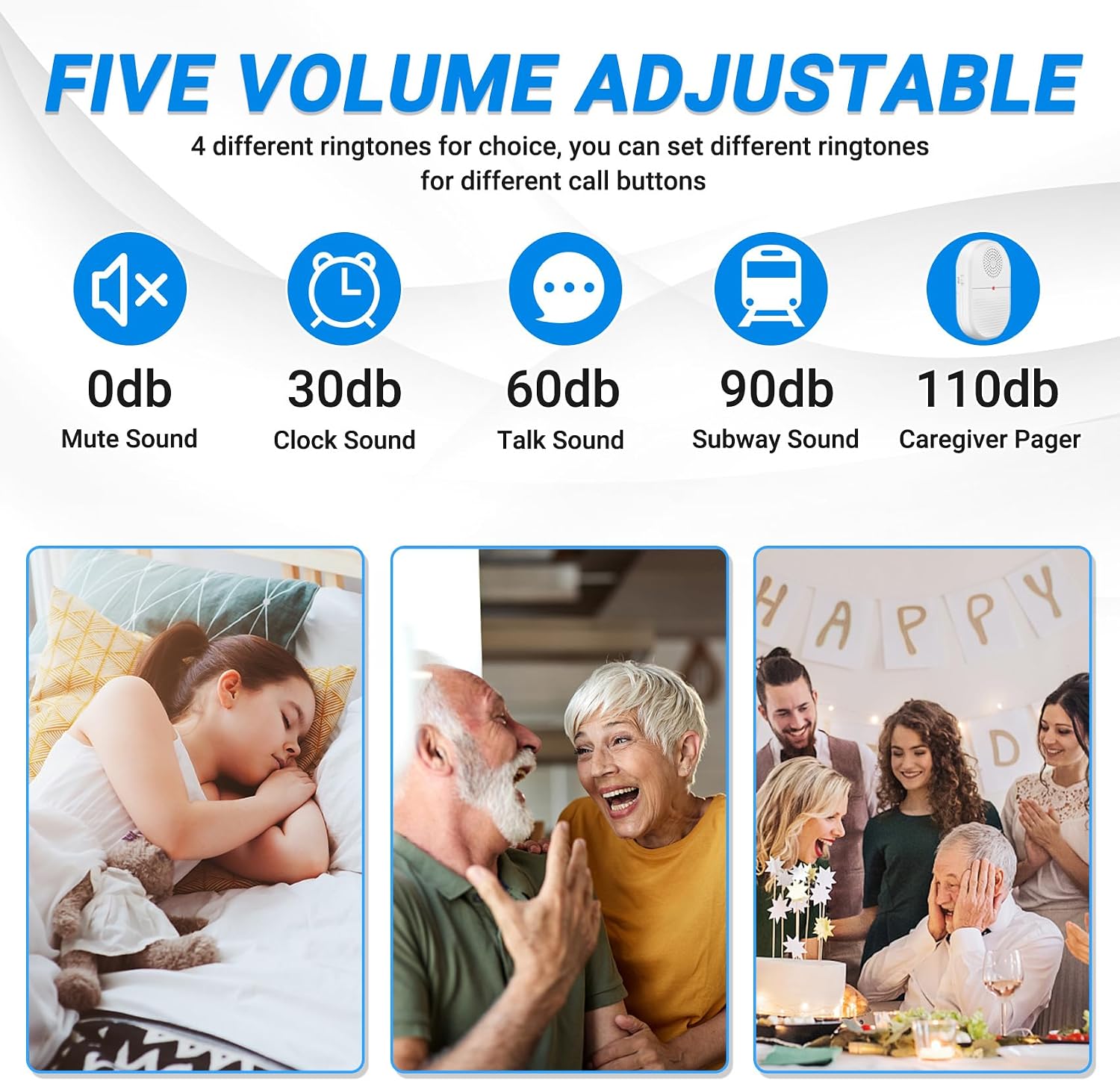 Thumbnail 6 de Daytech Caregiver Pager with 2 Call Buttons, 2 Receivers and Vibration Alerts