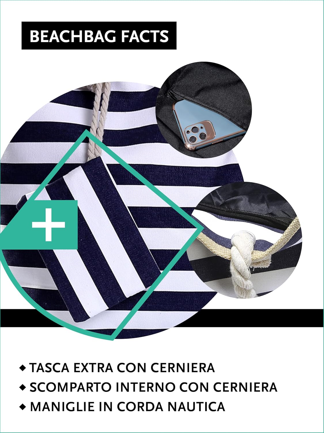 Thumbnail 2 de DonDon DonDon Grande borsa da spiaggia 58 cm