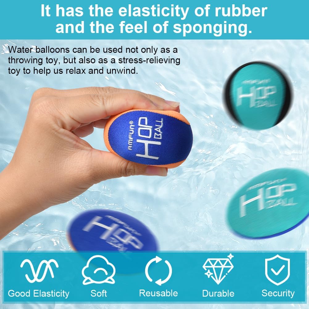 Thumbnail 3 de AMFUN Water Bouncing Ball – 4-Pack: Fun Skimming Balls for Pool, Beach and Water Games