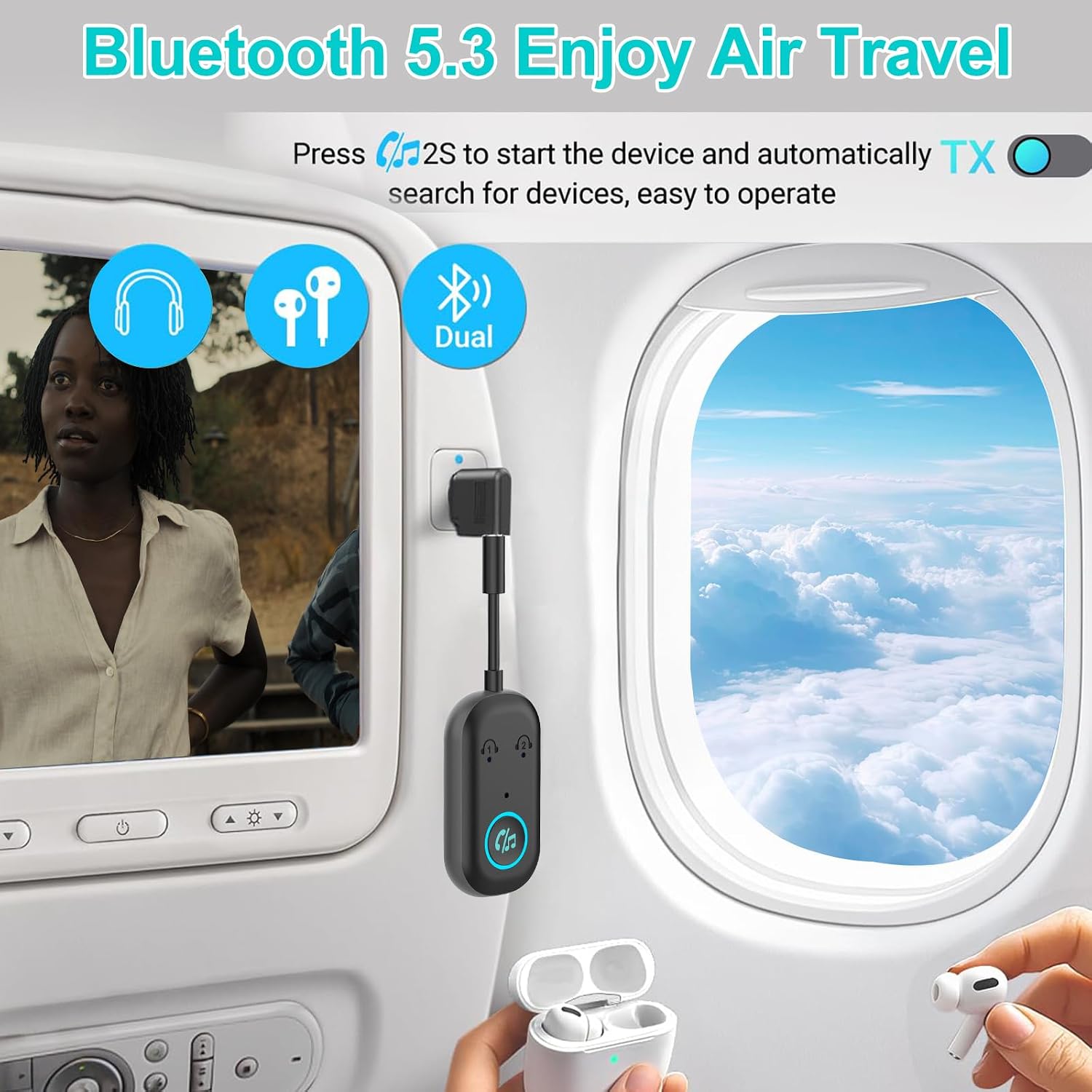 Thumbnail 3 de Bluetooth 5.3 Transmitter Receiver 2‑in‑1