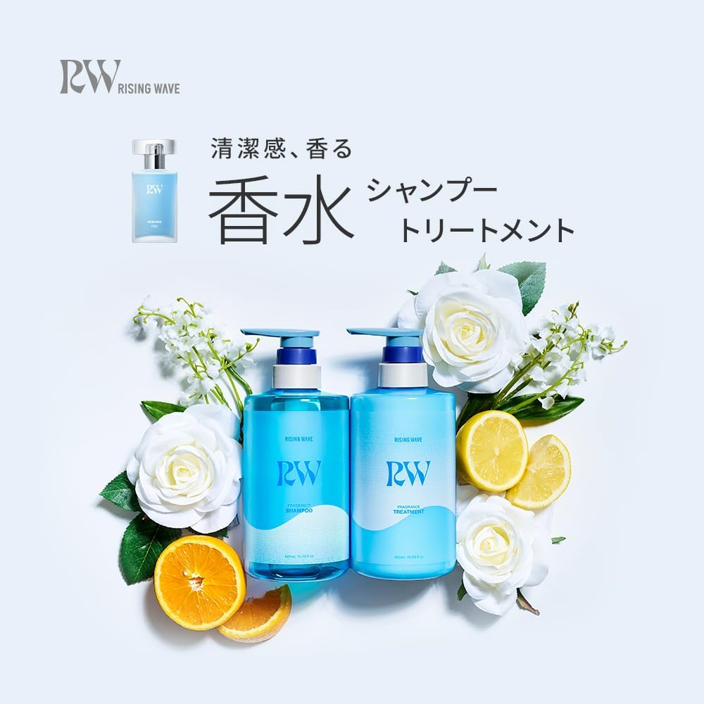 Detalle de RISINGWAVE フレグランストリートメント フリー ライトブルー 詰め替え用 360mL、熱を活かす毛髪補修成分配合