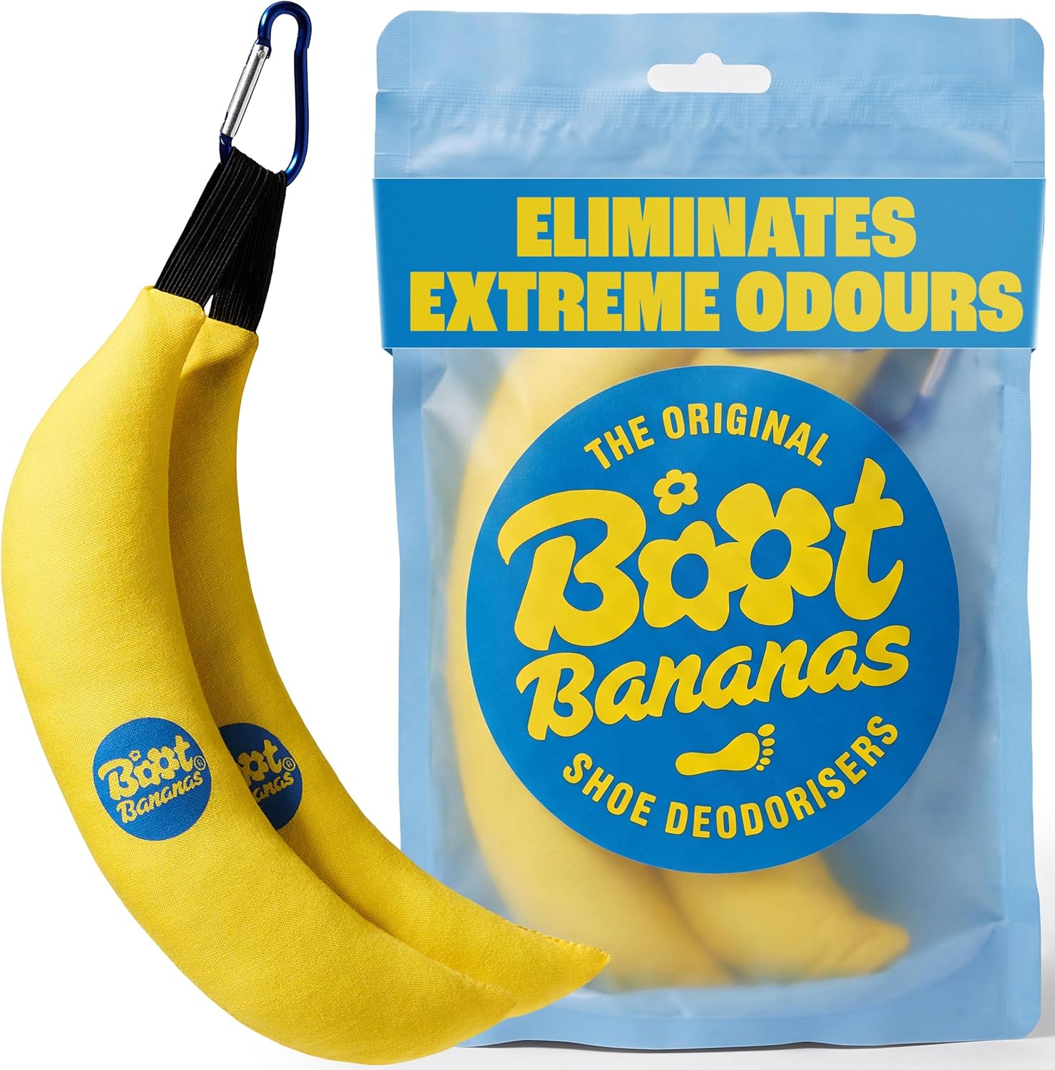 Boot Bananas Original Shoe Deodorisers, Banana-Shaped Fresheners - Reusable