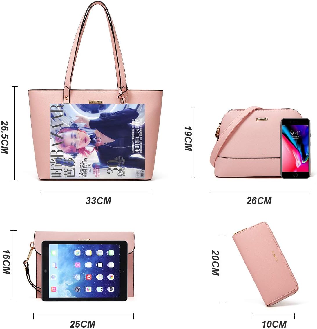 Detalle 2 de YTL Damen Tote Shopper Set 4-teilig