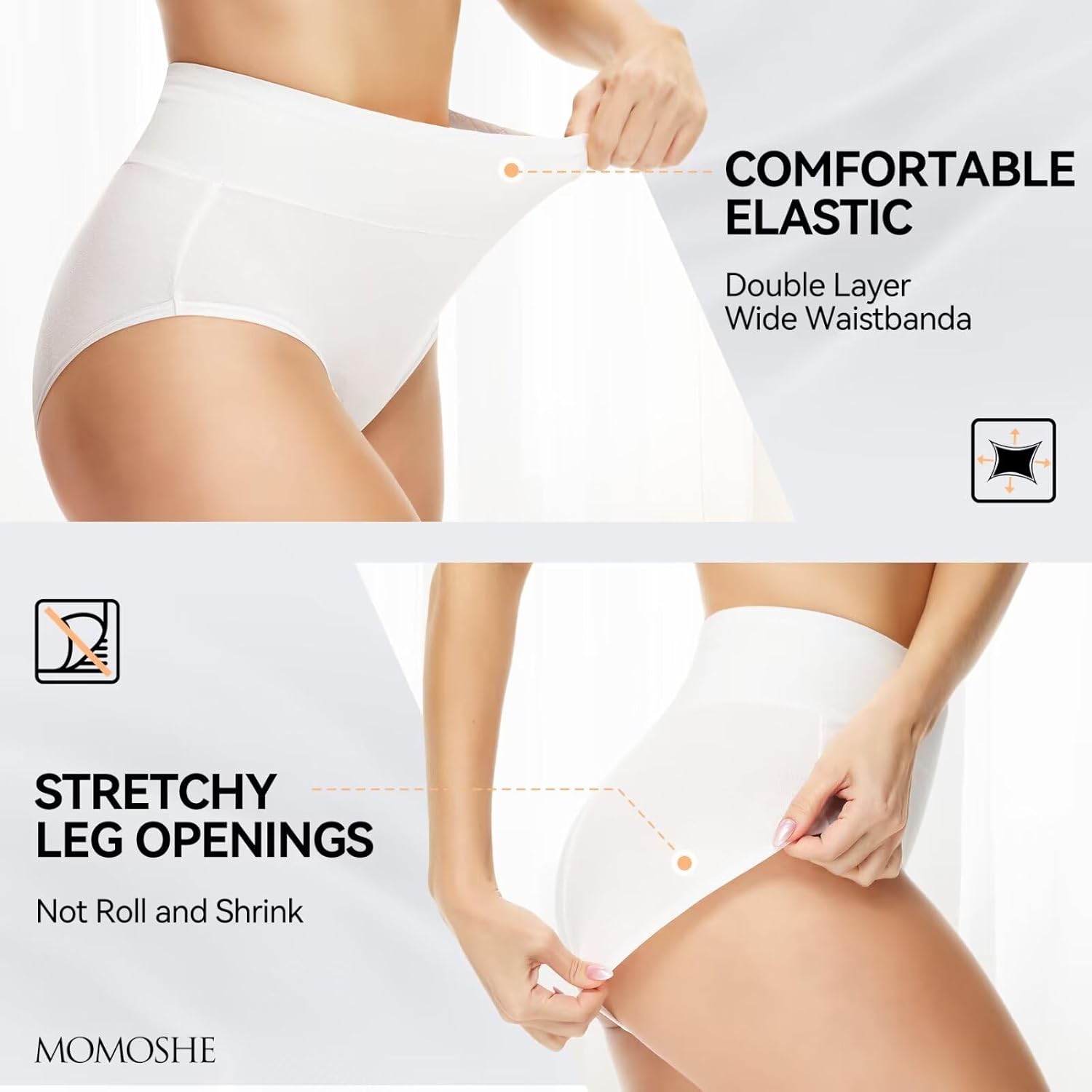 Thumbnail 1 de Momoshe Damen-Unterhosen im 5er-Pack aus Baumwolle mit hoher Taille